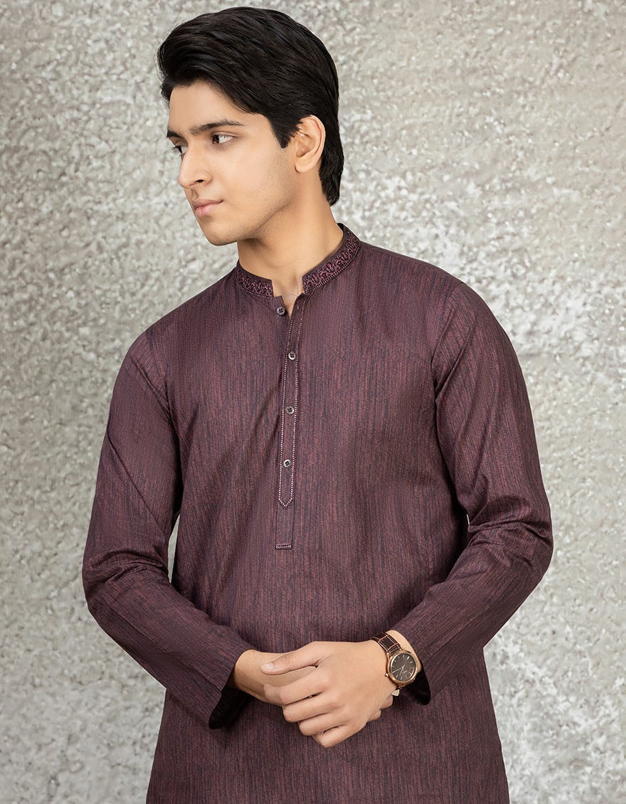 PLUM COTTON KURTA | JTK-S-35889