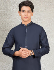 NAVY BLUE BLENDED KURTA | JTK-S-35896