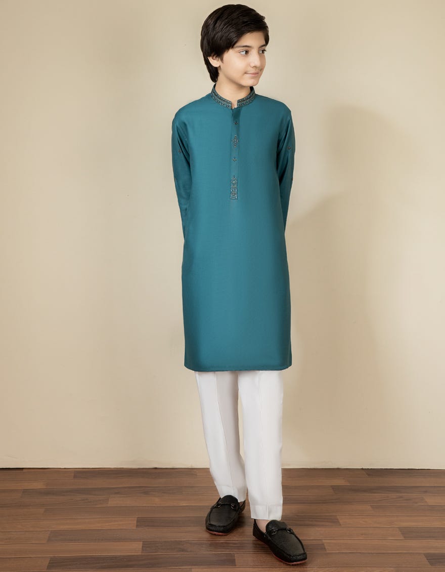 AQUA BLENDED  KURTA | JCK-S-35898