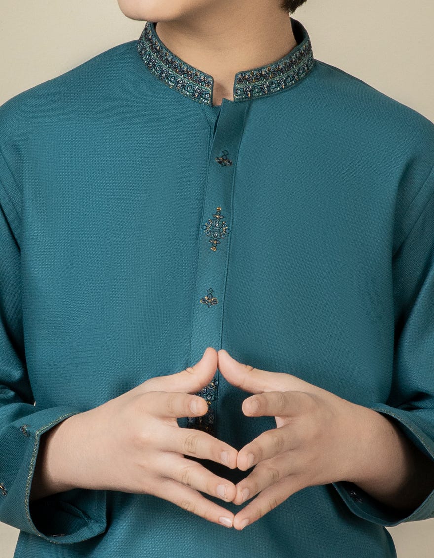 AQUA BLENDED  KURTA | JCK-S-35898