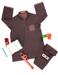 DEEP PURPLE COTTON  KAMEEZ SHALWAR | JJIKS-S-35902