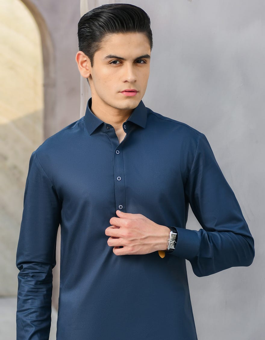 DULL GREY COTTON KAMEEZ SHALWAR | JTKS-S-35904