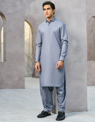GREY COTTON KAMEEZ SHALWAR | JTKS-S-35905