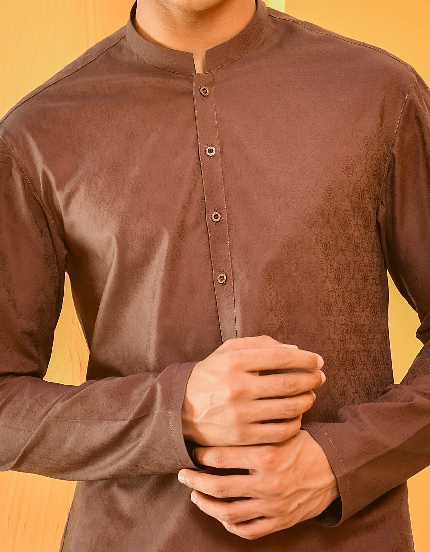 COFFEE BROWN COTTON KURTA | JTK-S-35912