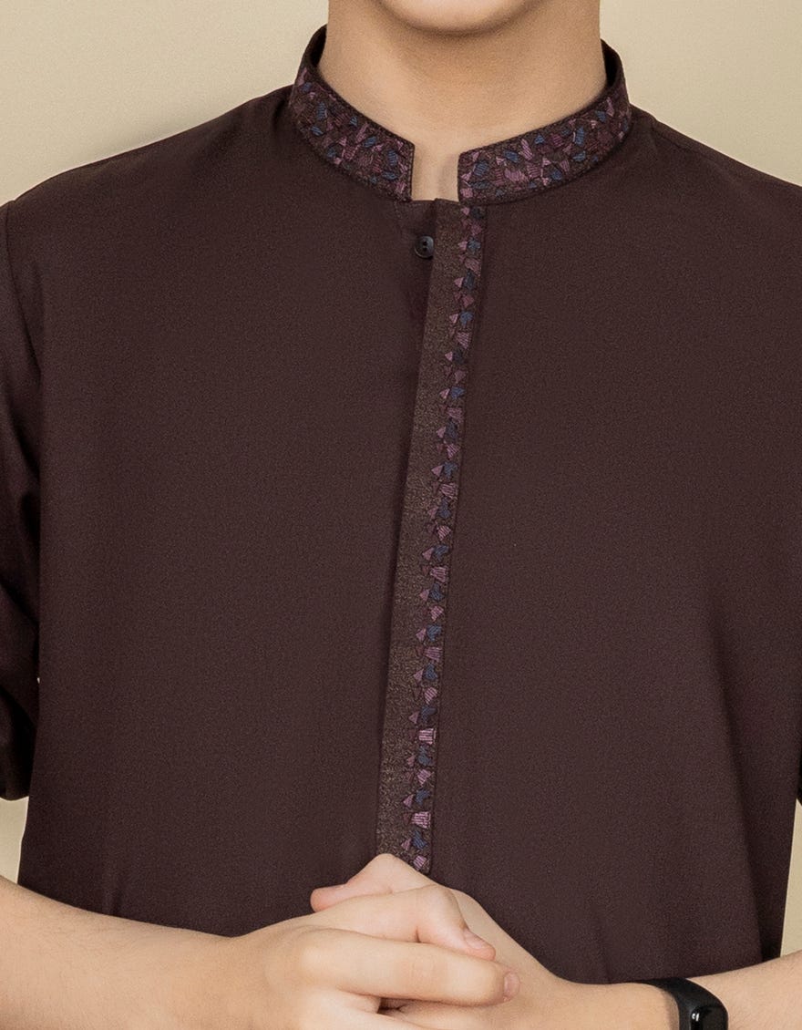 DARK BROWN BLENDED  KAMEEZ SHALWAR | JCKS-S-35917