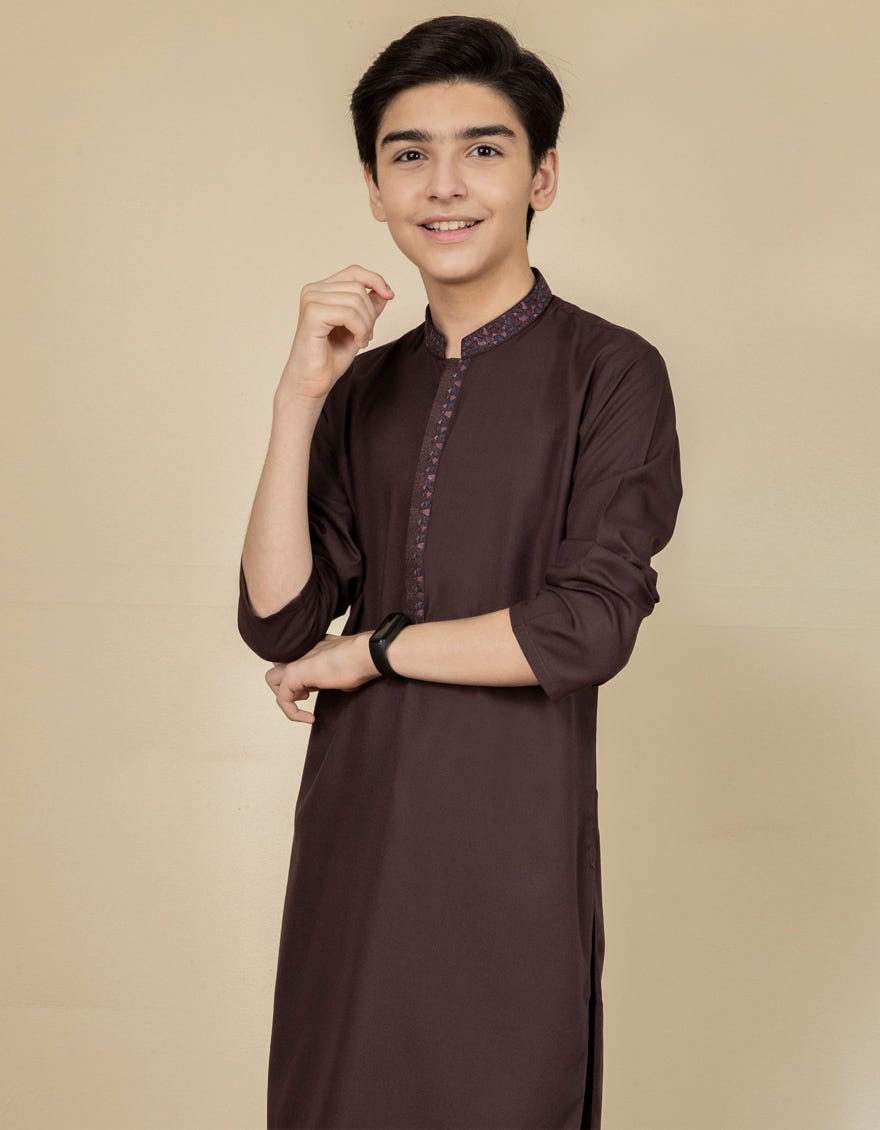 DARK BROWN BLENDED  KAMEEZ SHALWAR | JCKS-S-35917