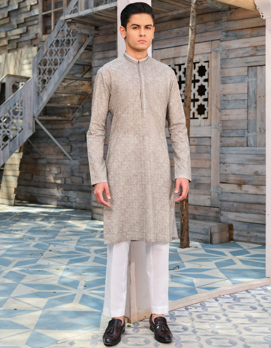 SAND COTTON KURTA | JTK-S-35919