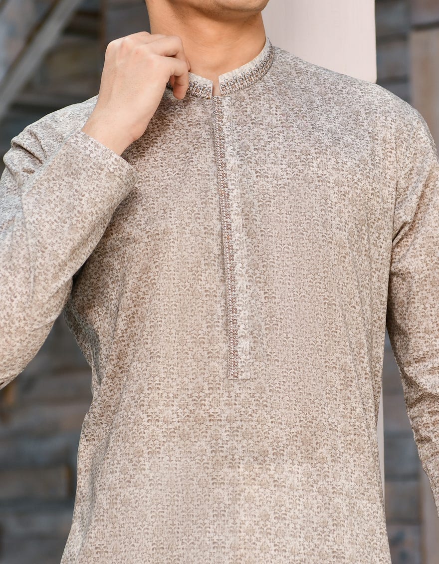 SAND COTTON KURTA | JTK-S-35919
