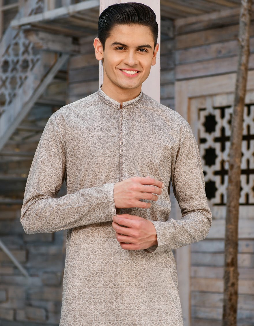 SAND COTTON KURTA | JTK-S-35919