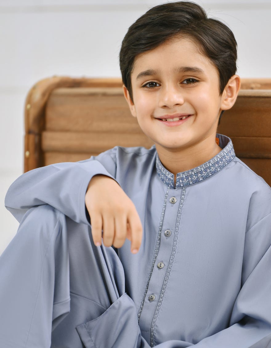GREISH BLUE BLENDED KAMEEZ SHALWAR | JCKS-S-35926