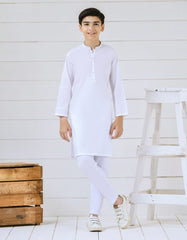 DULL WHITE COTTON KAMEEZ SHALWAR | JCKS-S-35940