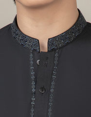BLACK BLENDED KAMEEZ SHALWAR | JCKS-S-35942