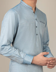DULL BLUE COTTON KAMEEZ SHALWAR | JTKS-S-35944