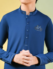 DARK BLUE BLENDED KAMEEZ SHALWAR | JCKS-S-35950