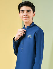 DARK BLUE BLENDED KAMEEZ SHALWAR | JCKS-S-35950