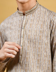 MULTI BROWN COTTON KURTA | JCK-S-35955