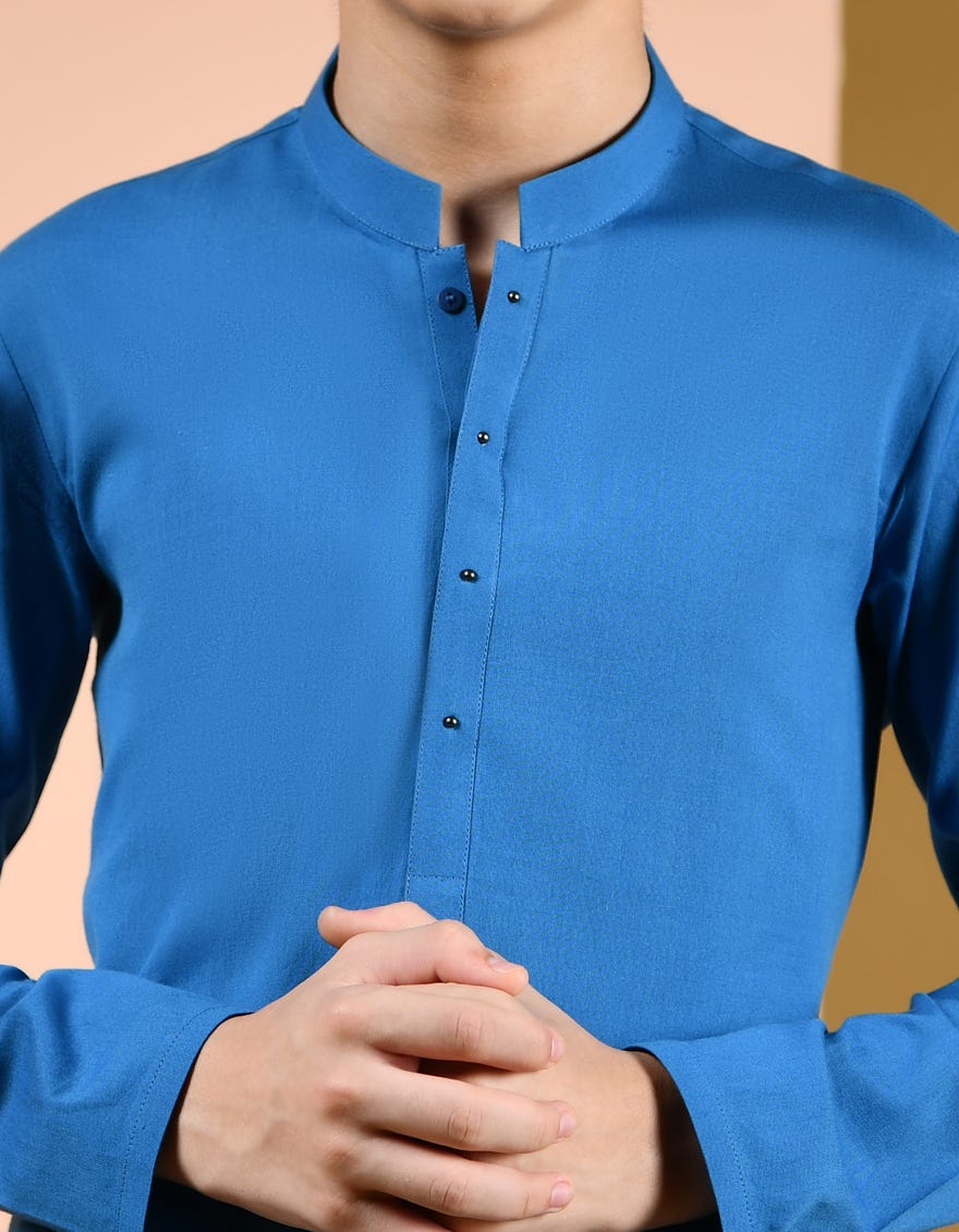 BLUE COTTON KURTA | JCK-S-35959