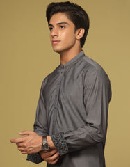 GREY COTTON KURTA PAJAMA | JTKP-S-35962