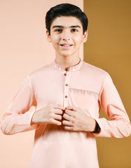 PEACH COTTON KURTA | JCK-S-35965