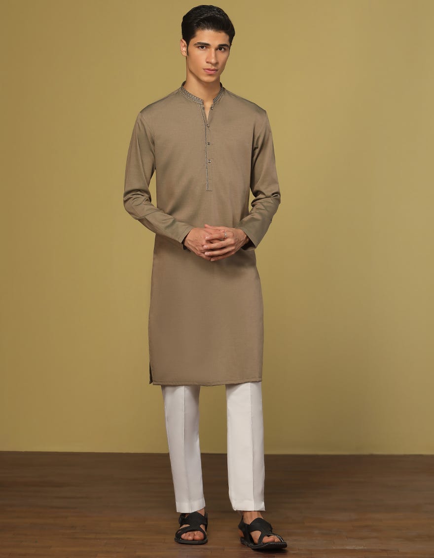 GREEN COTTON KURTA | JTK-S-35968