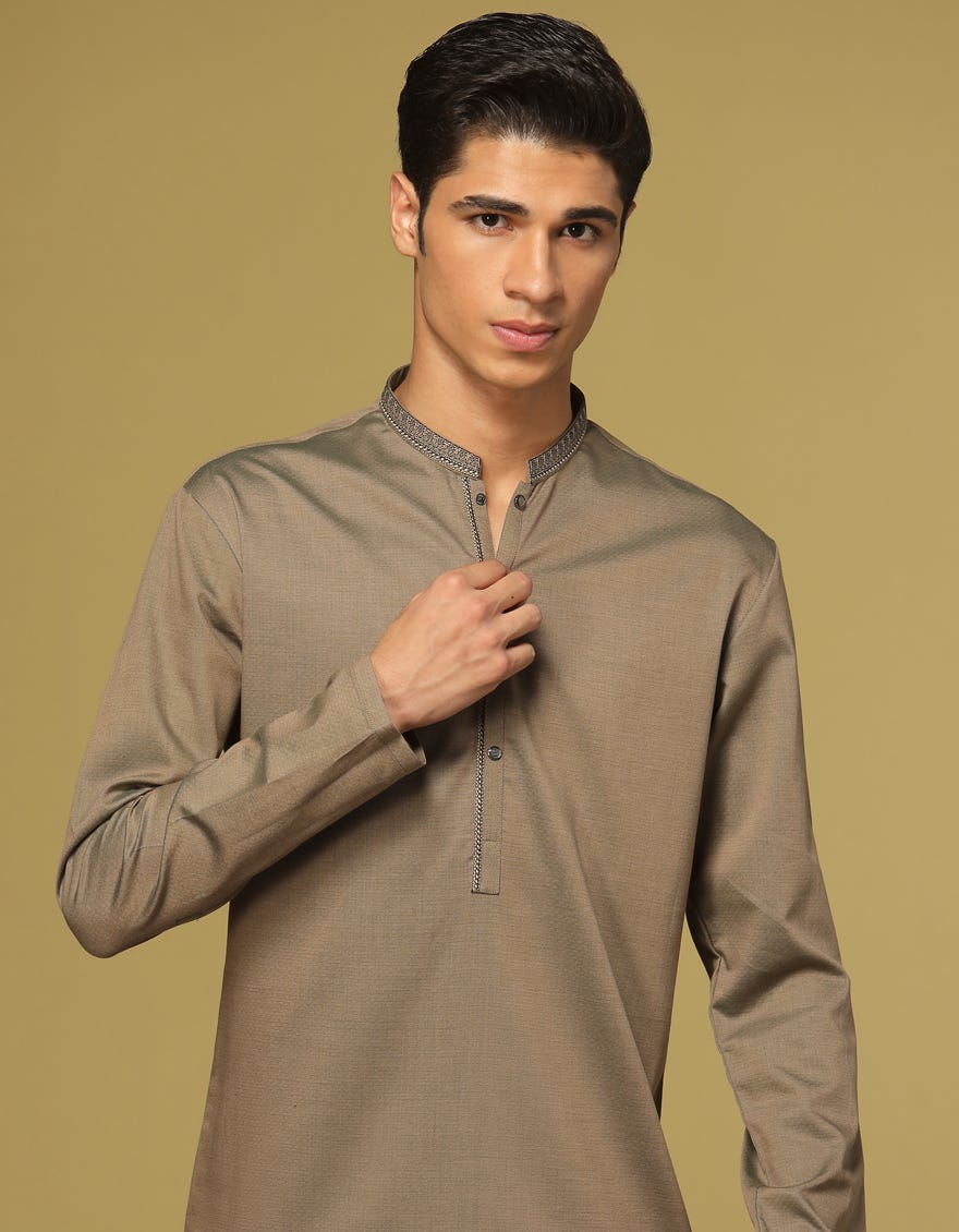 GREEN COTTON KURTA | JTK-S-35968