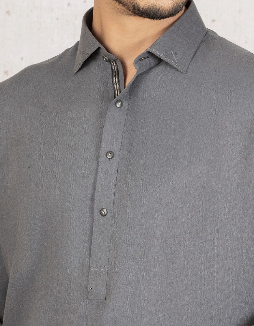 BLUEISH GREY BLENDED KAMEEZ SHALWAR | JJKS-A-36764