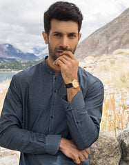 INDIGO BLENDED KURTA PAJAMA| JJKP-A-36848