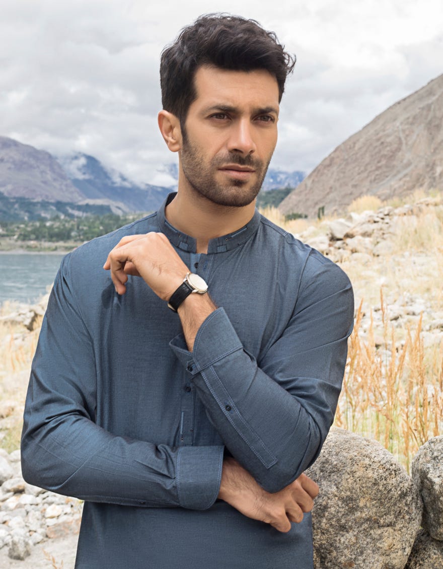 INDIGO BLENDED KURTA PAJAMA| JJKP-A-36848