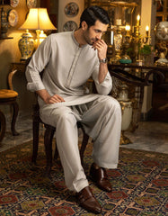 GREY BLENDED KAMEEZ SHALWAR | JJKS-S-36857