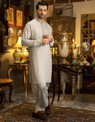 GREY BLENDED KAMEEZ SHALWAR | JJKS-S-36857