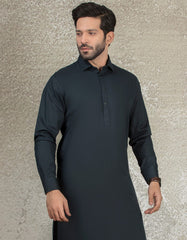 DARK GREEN COTTON KAMEEZ SHALWAR | JJKS-S-36864