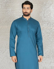 BLUISH GREEN COTTON KURTA | JJK-S-36866