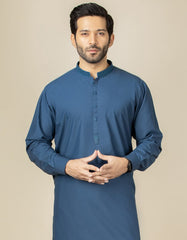 DARK BLUE BLENDED KAMEEZ SHALWAR | JJKS-S-36870