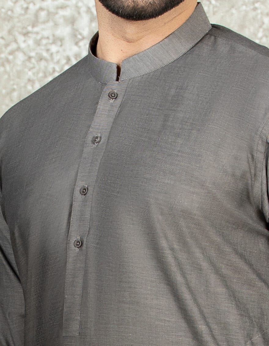 GREY COTTON KAMEEZ SHALWAR | JJKS-S-36874
