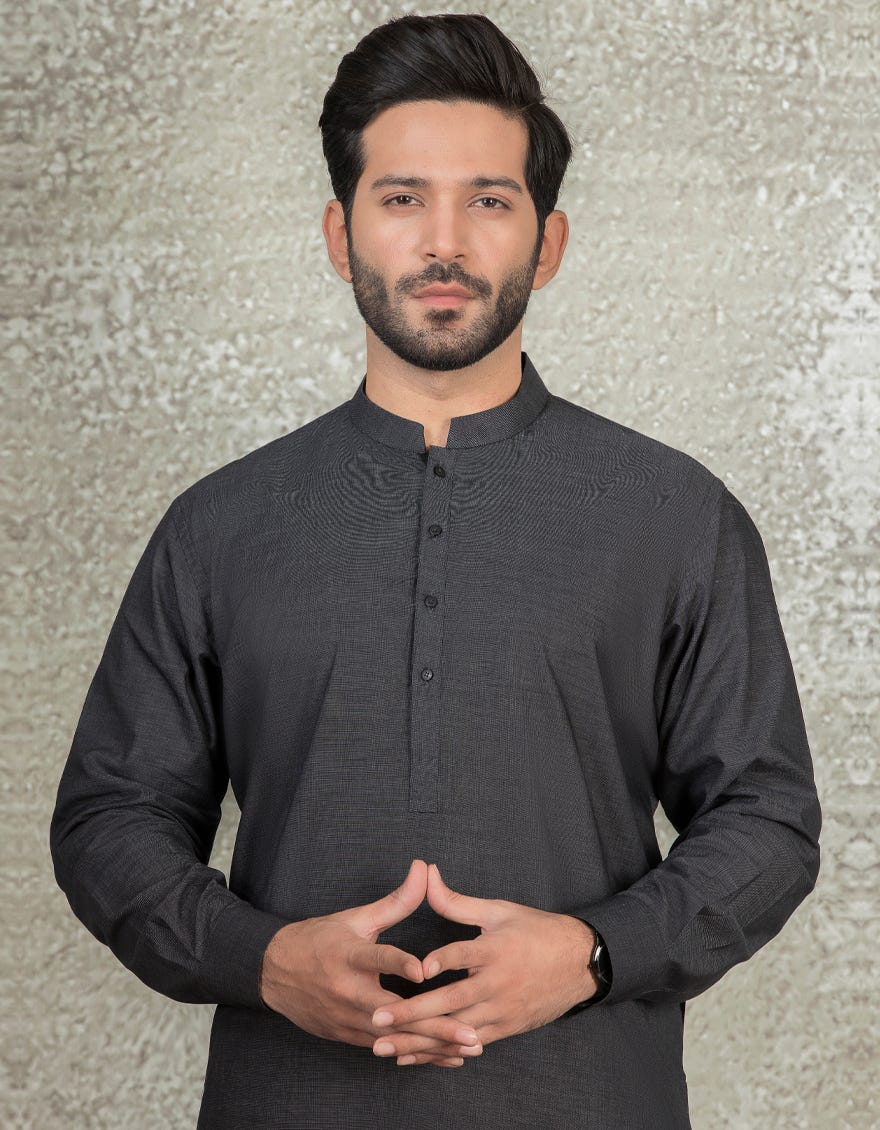BLACK COTTON KAMEEZ SHALWAR | JJKS-S-36876