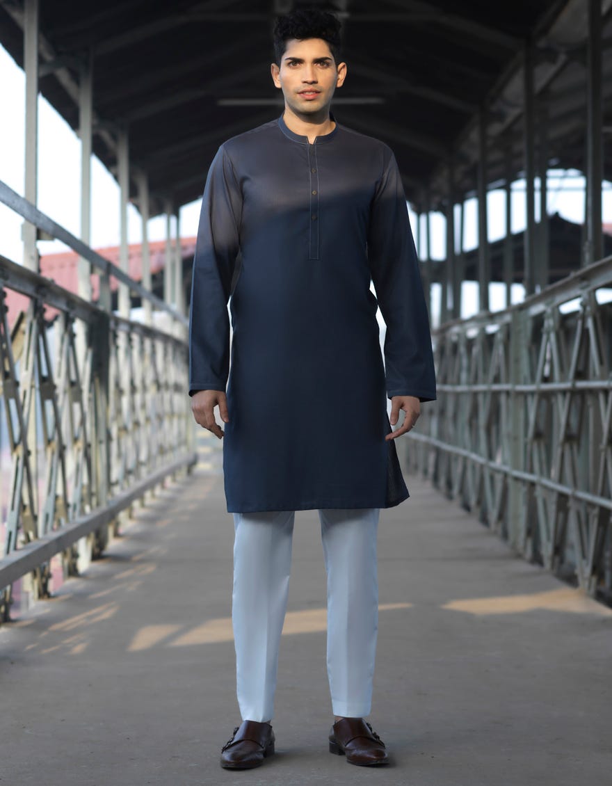 GREY COTTON KURTA | JJK-S-36878