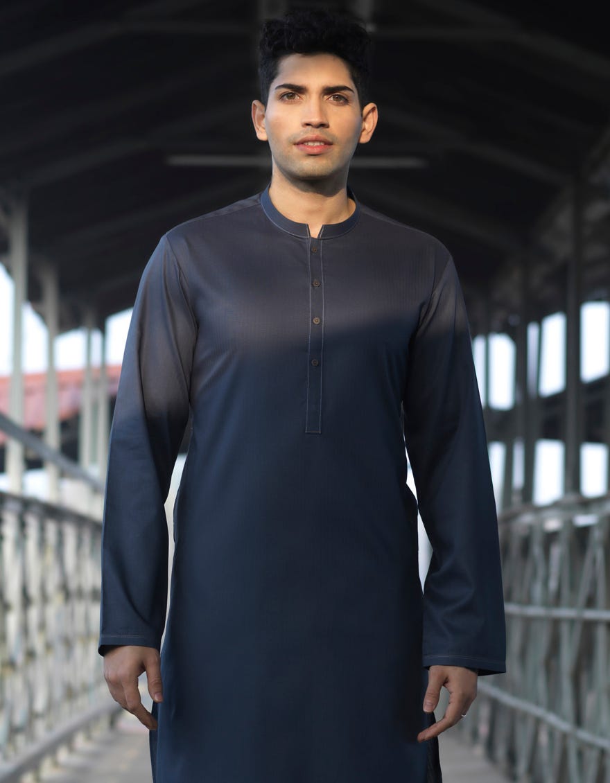 GREY COTTON KURTA | JJK-S-36878