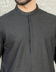 ARMY GREY BLENDED KAMEEZ SHALWAR | JJKS-S-36883