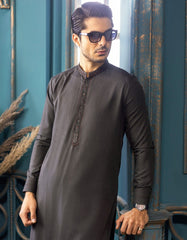 DULL GREY BLENDED KAMEEZ SHALWAR | JJKS-S-36887