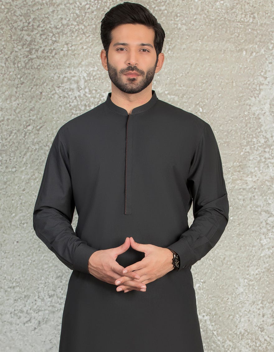 DEEP GREY BLENDED KAMEEZ SHALWAR | JJKS-S-36893