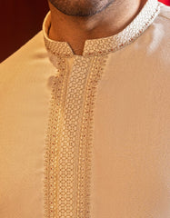 CREAM BLENDED KAMEEZ SHALWAR | JJKS-W-36895