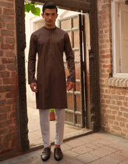 BROWN COTTON KURTA | JJK-S-36898