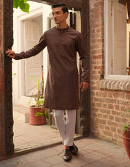 BROWN COTTON KURTA | JJK-S-36898