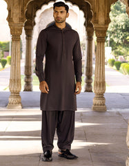 CHARCOAL GREY COTTON KAMEEZ SHALWAR | JJKS-S-36904
