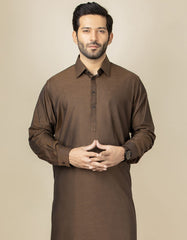 COFFEE BROWN COTTON KAMEEZ SHALWAR | JJKS-S-36905
