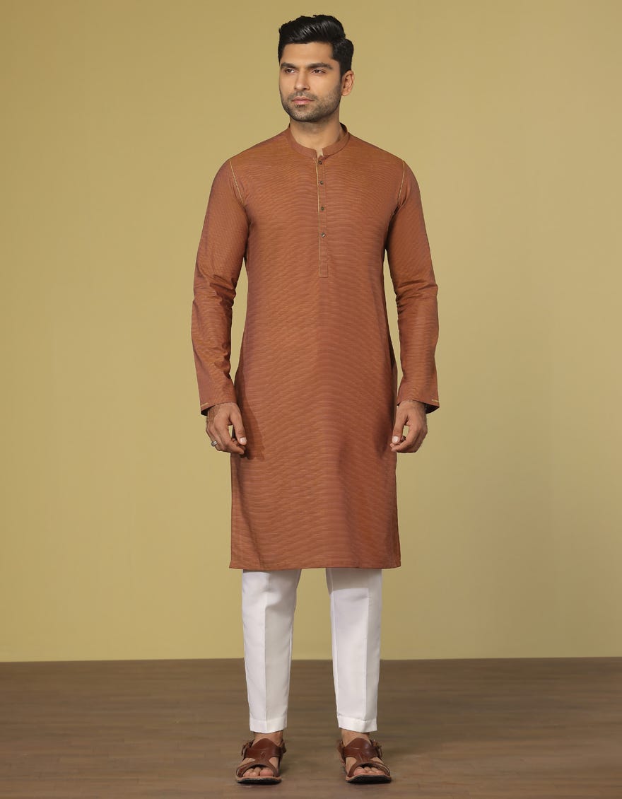 RUST COTTON KURTA | JJK-S-36917