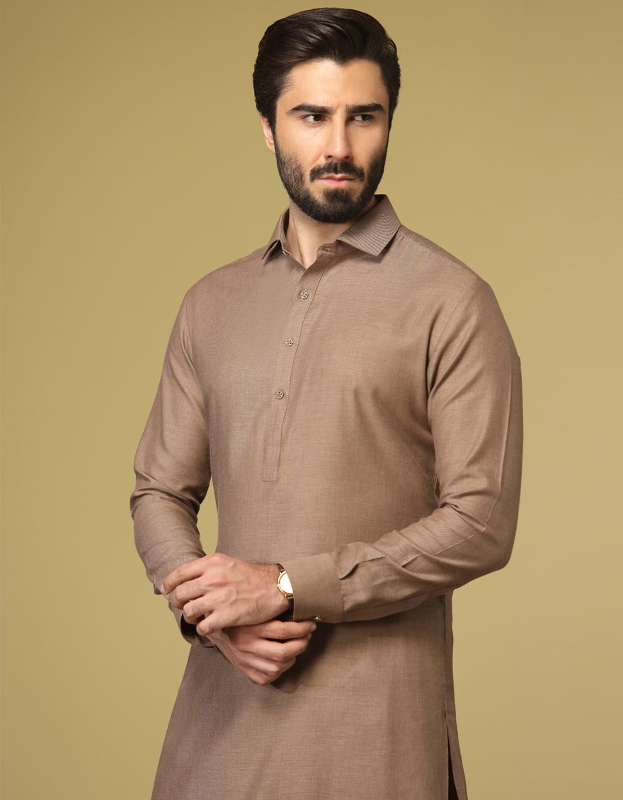 BEIGE BLENDED KAMEEZ SHALWAR | JJKS-S-36923