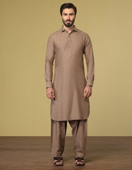 BEIGE BLENDED KAMEEZ SHALWAR | JJKS-S-36923