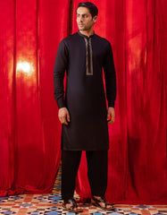 BLACK BLENDED KAMEEZ SHALWAR | JJKS-S-36933