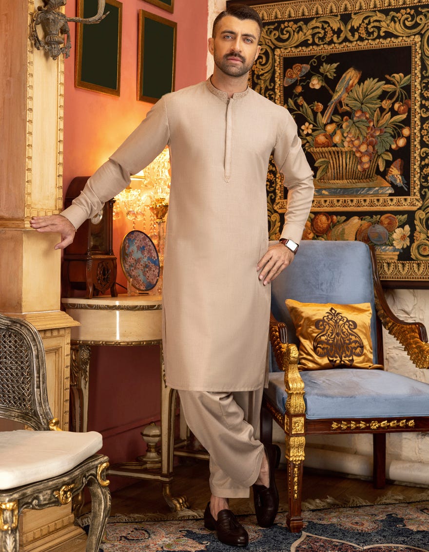 FAWN BLENDED KAMEEZ SHALWAR | JJKS-S-37574